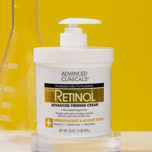 NEW Advanced Clinicals Retinol Lotion 16oz Face & Body Moisturizer (2-Pack) - Picture 2 of 9